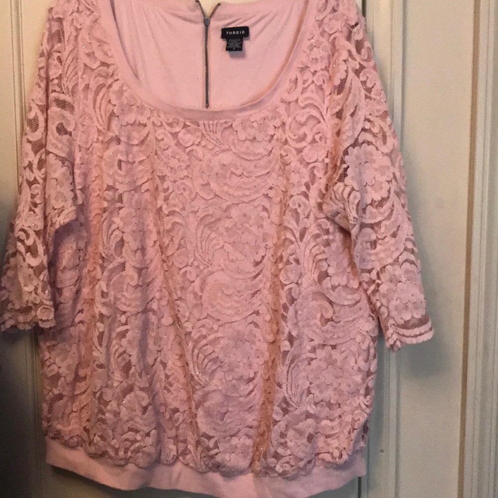 Pink lace sweatshirt